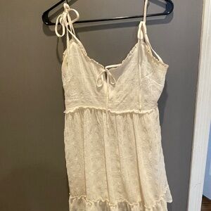 Forever 21 cream dress small, ribbon straps
